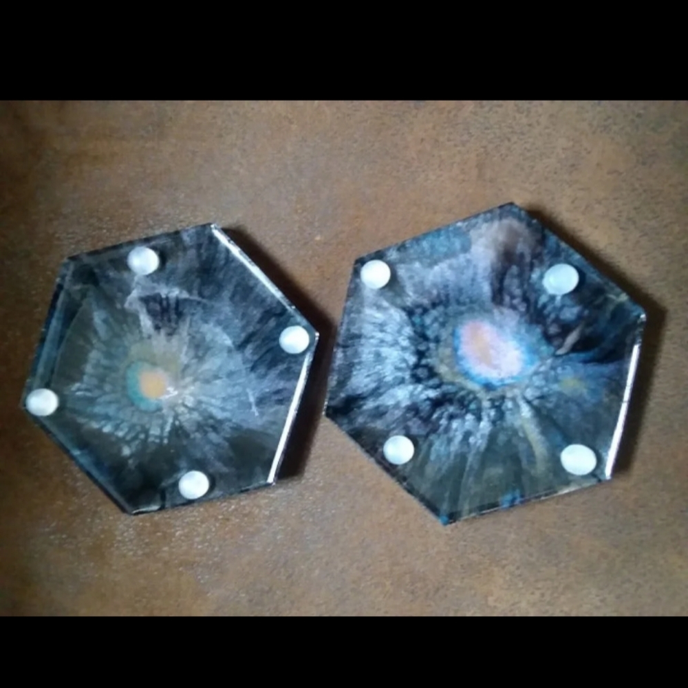 Handcrafted coasters.